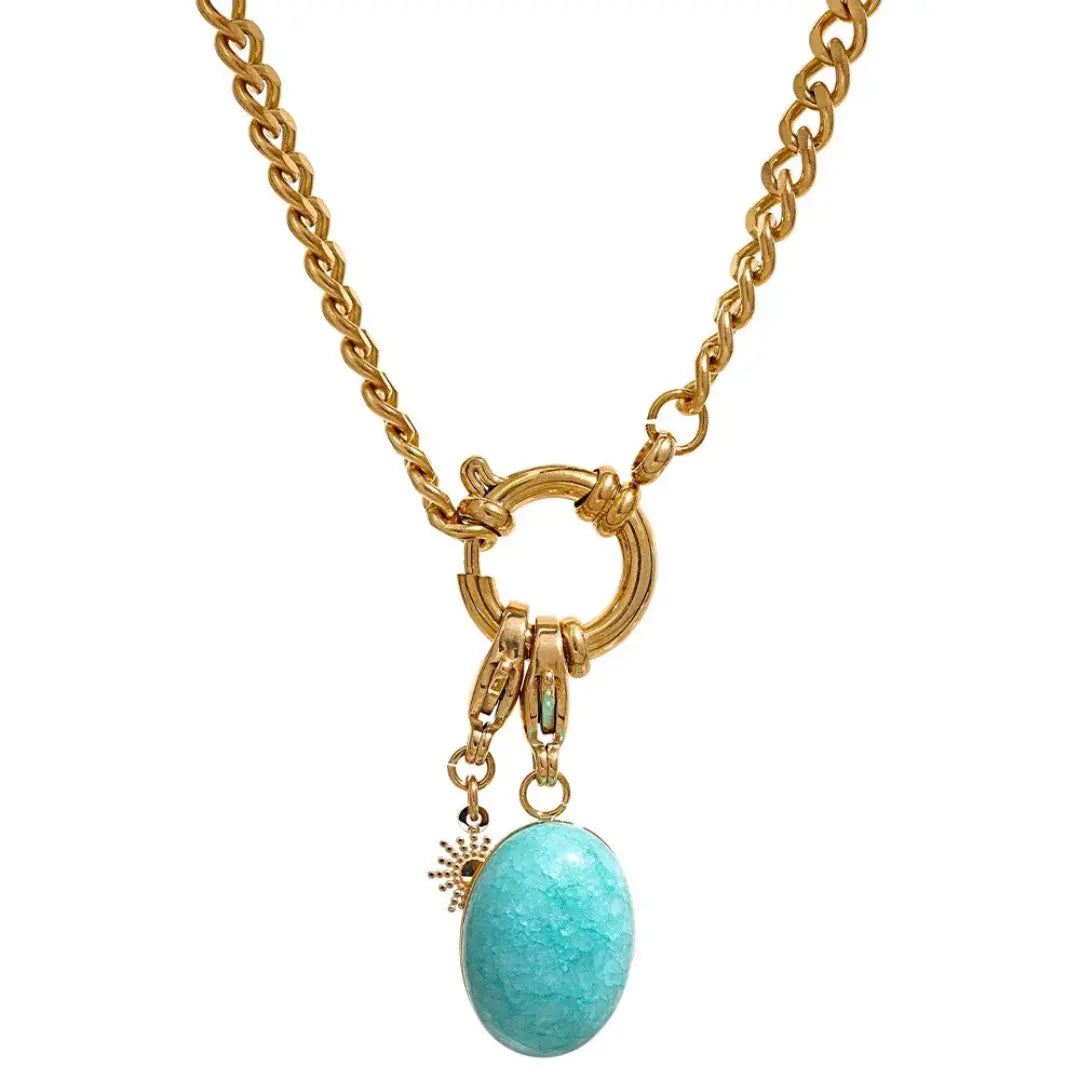 Collar Amazonita Cadena Gruesa — Voz Poderosa y Calma
