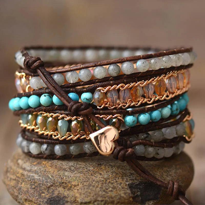 Pulsera Labradorita Ajustable - Piedra Mistica