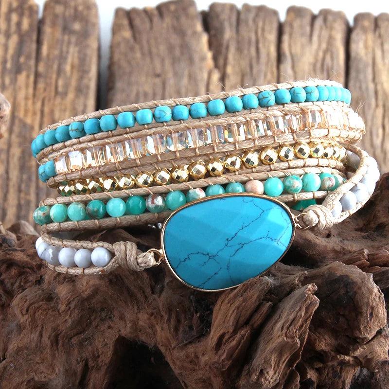 Pulsera Ajustable Piedra Turquesa - Piedra Mistica