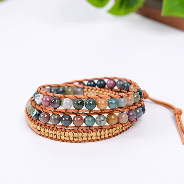 Pulsera Alma del Arcoíris - Ágata Multicolor