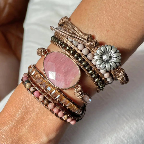 Pulsera Liberación Rosa - Rodonita para Transformar Dolor en Fortaleza