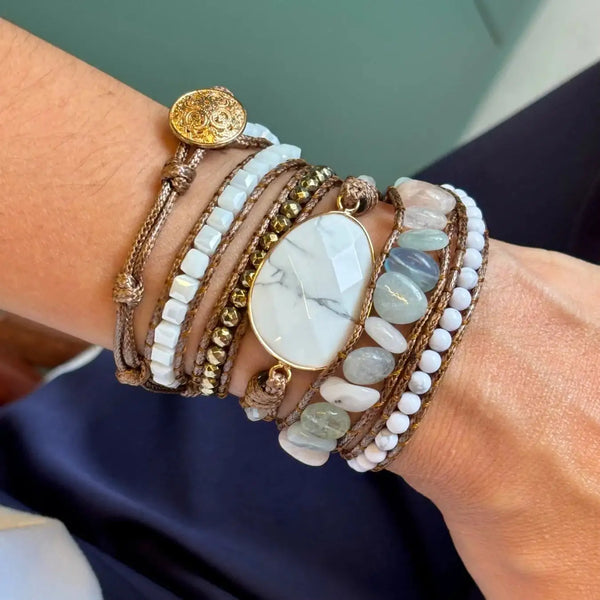 Pulsera Luz de Luna - Howlita Blanca Selene