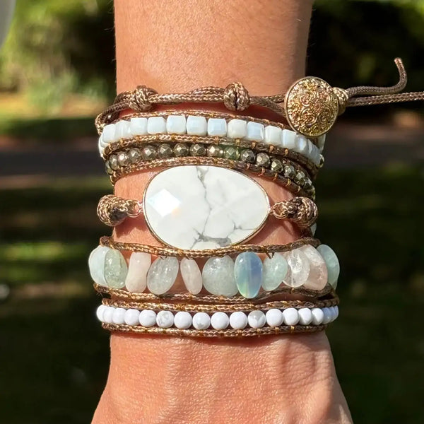 Pulsera Luz de Luna - Howlita Blanca Selene