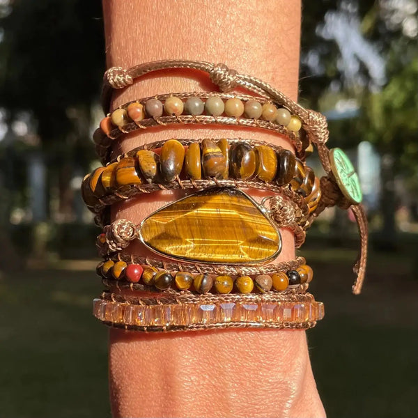 Pulsera Lunara - Ojo de Tigre y Jaspe