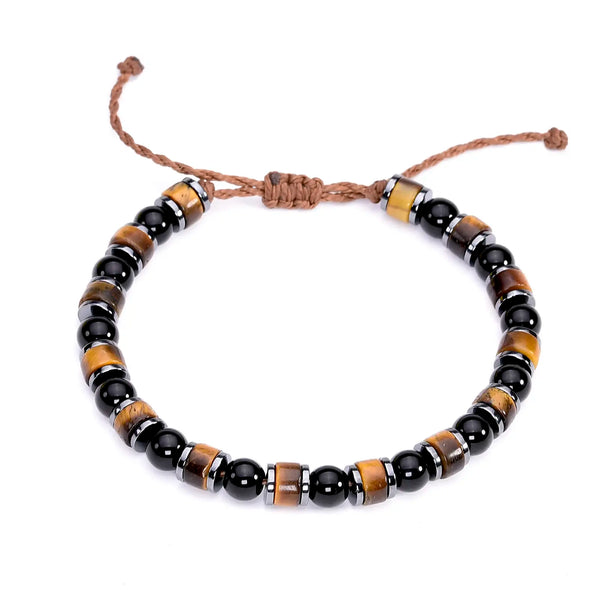 Pulsera Obsidiana Ojo Tigre Hematita - Protección Total
