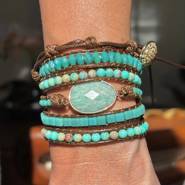 Pulsera Océano Infinito - Amazonita Turquesa