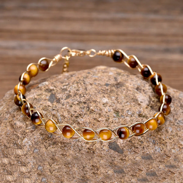 Pulsera Ojo Tigre Dorada - Elegancia Poder y Confianza