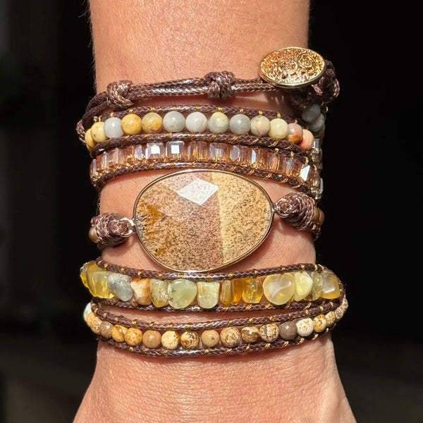 Pulsera Tierra Sagrada - Jaspe Madeira y Citrino