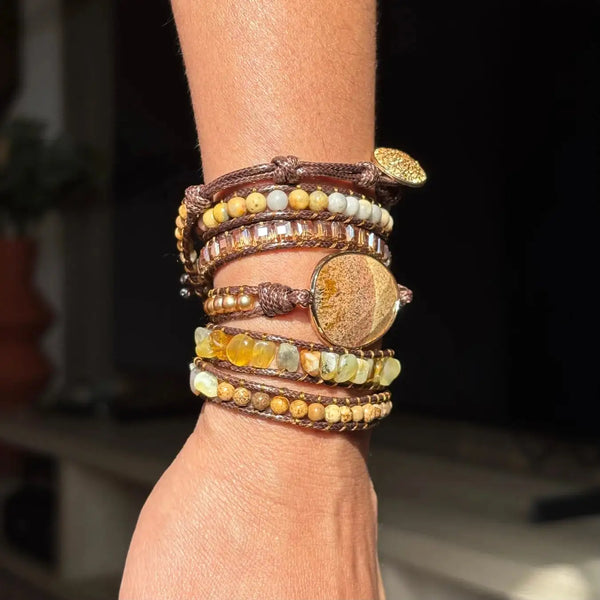 Pulsera Tierra Sagrada - Jaspe Madeira y Citrino