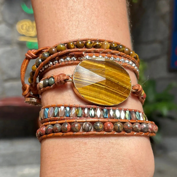 Pulsera Confianza Equilibrada - Ojo de Tigre y Jaspe Mystara