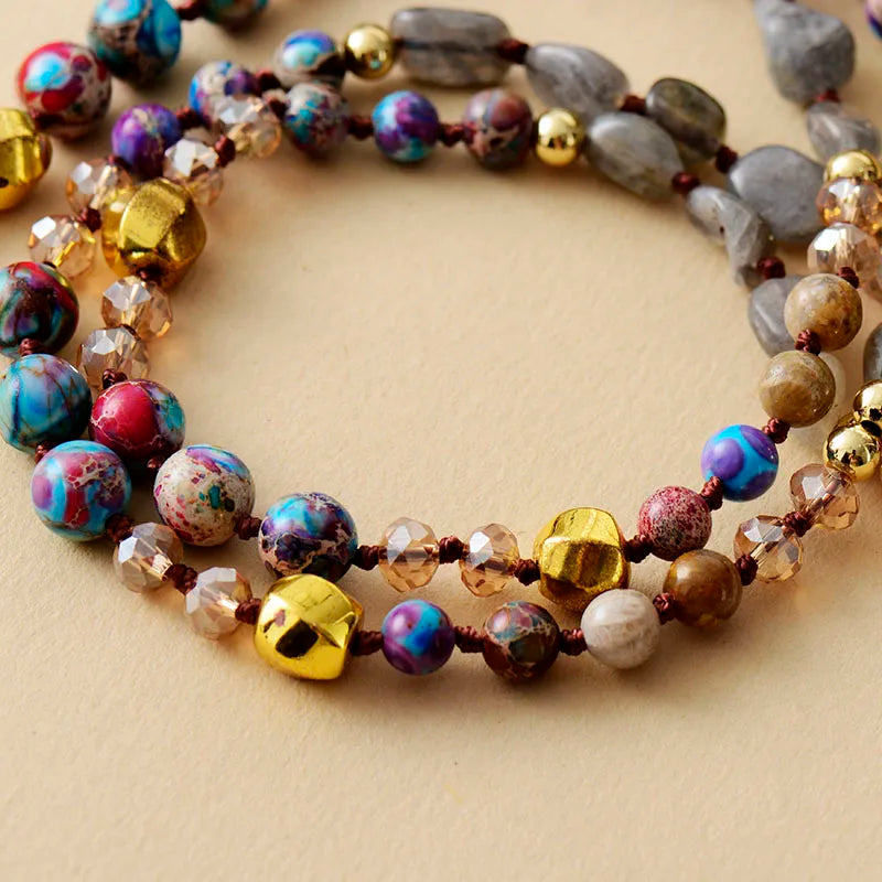 Collar Jaspe Imperial Multicolor - Piedra Mistica
