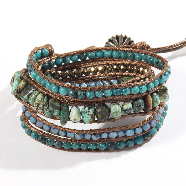 Pulsera Bosque Sereno - Apatita y Turquesa