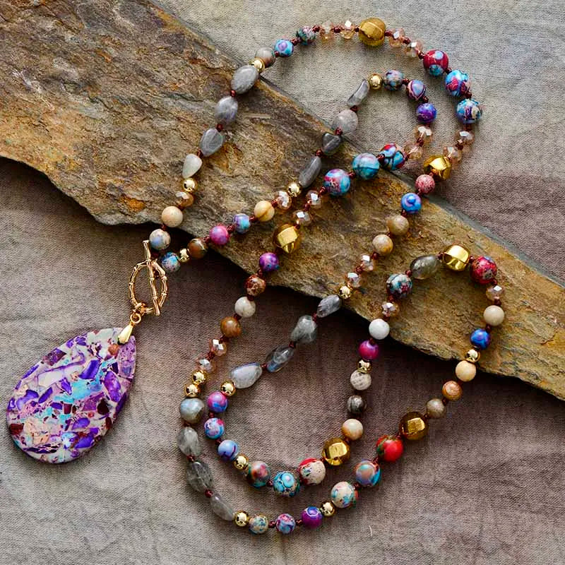 Collar Jaspe Imperial Multicolor - Piedra Mistica