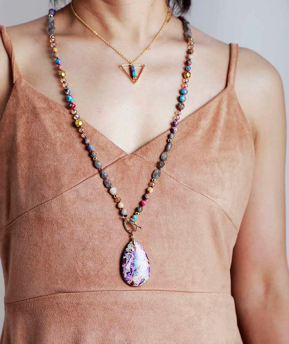 Collar Jaspe Imperial Multicolor - Piedra Mistica