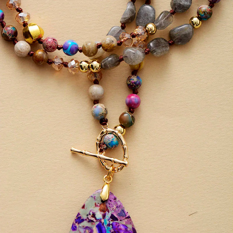 Collar Jaspe Imperial Multicolor - Piedra Mistica