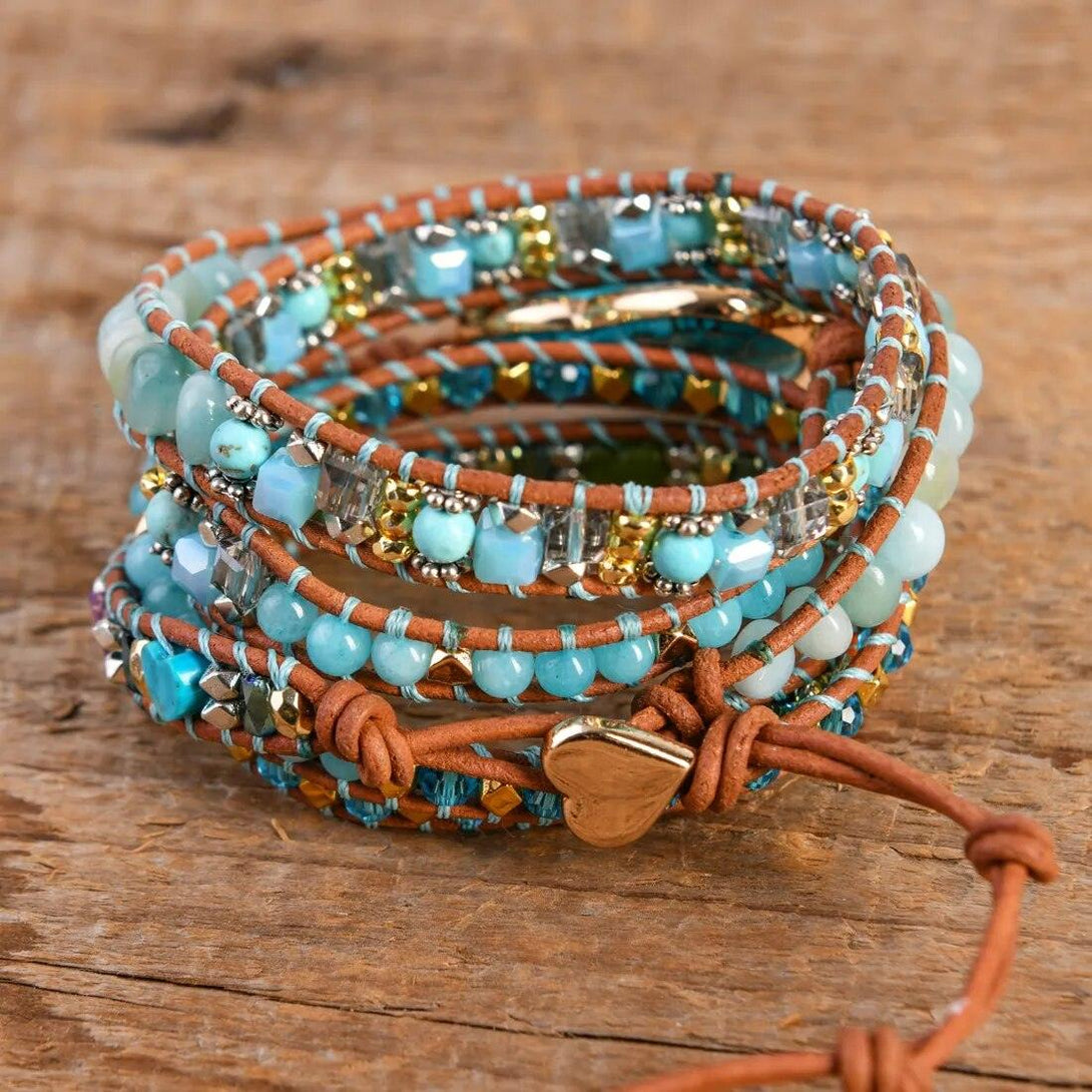 Pulsera Ajustable Corazón Turquesa - Piedra Mistica