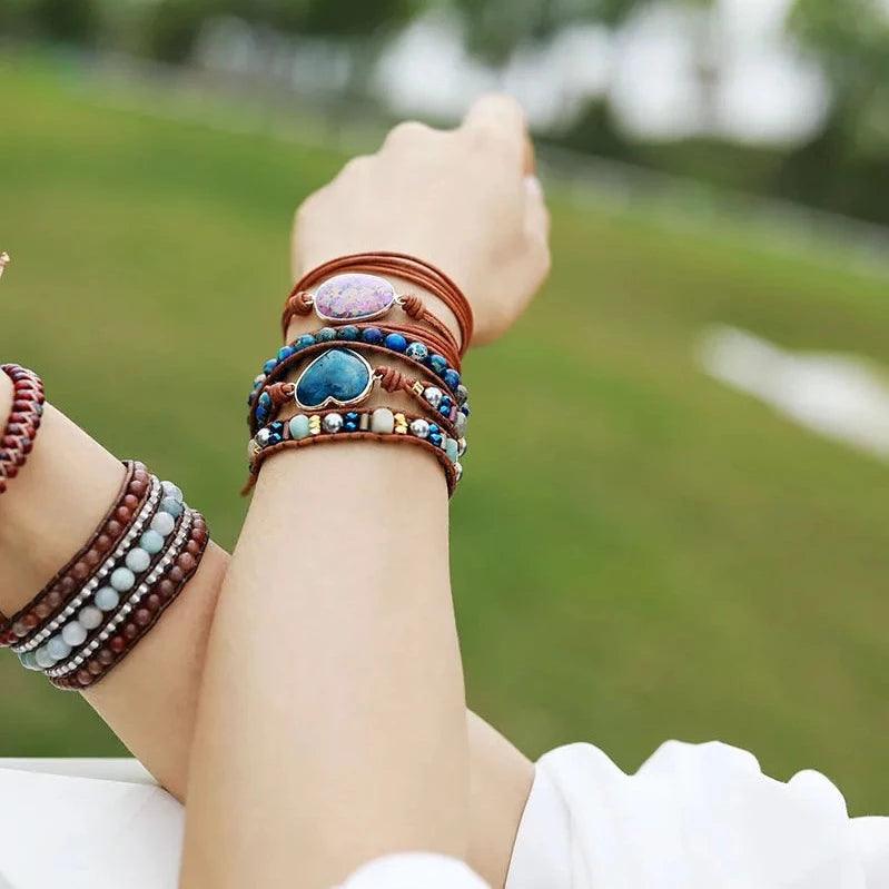 Pulsera De Apatita Con Cuentas - Piedra Mistica