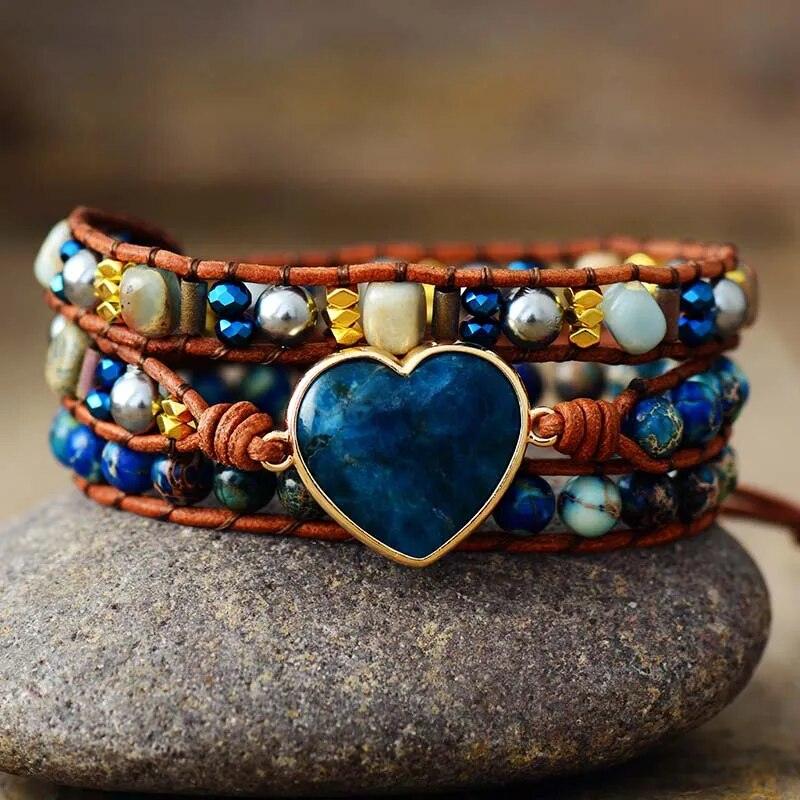 Pulsera De Apatita Con Cuentas - Piedra Mistica