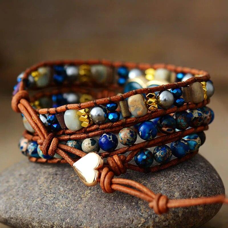 Pulsera De Apatita Con Cuentas - Piedra Mistica