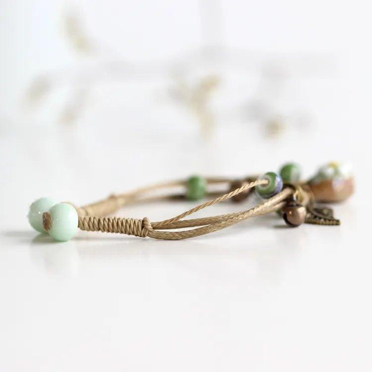 Pulsera Margarita Con Cuentas De Cerámica - Piedra Mistica
