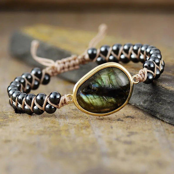 Pulsera Trenzada con Cuentas Amistad - Piedra Mistica